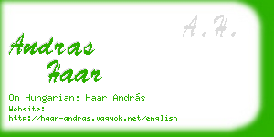 andras haar business card